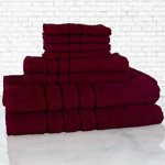 8-Piece 100% Cotton Bath Towel Set - Plush Bathroom Towels with Washcloths, Hand, and Bath Towels