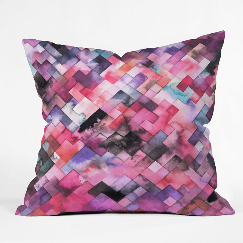 Ninola Design Moody Geometry Throw Pillow, 16" x 16", Blue