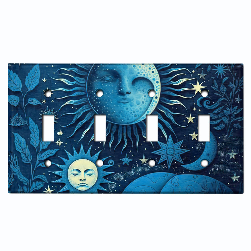 Plaque murale d'interrupteur à bascule astronomique 4 étoiles Astronomie, Bleu