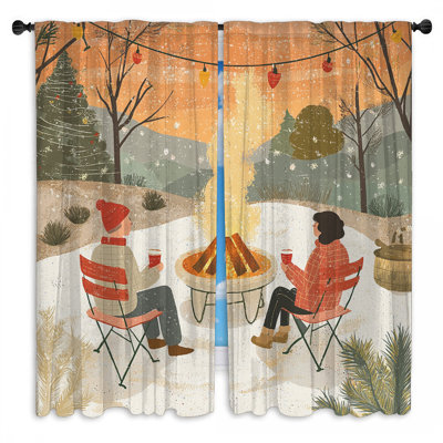 Rideaux de fenêtre d'extérieur obscurcissant et obscurcissant Campfire - 2 panneaux