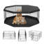 Enclos pour chien pliable en métal à 8 panneaux avec couvercle supérieur et coussin inférieur Abigail