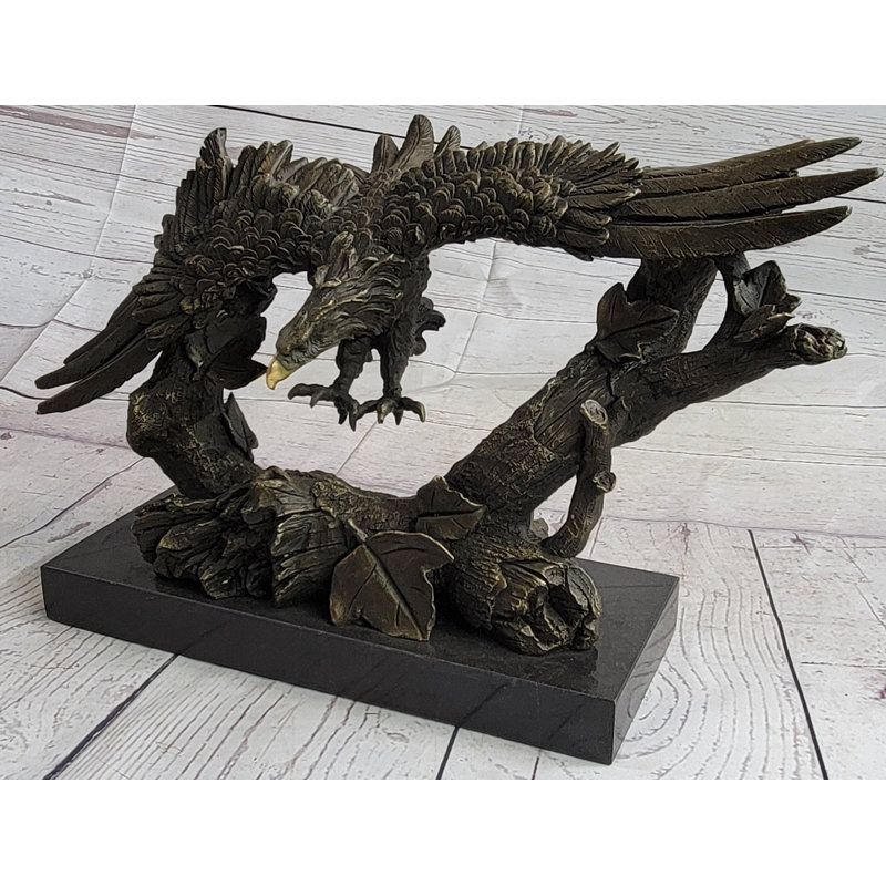 Figurine de sculpture originale en bronze de Bad American Landing