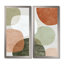 Minimalisme orange avec des formes simples de vert, art mural minimaliste, impression sur toile minimaliste orange 2 pièces
