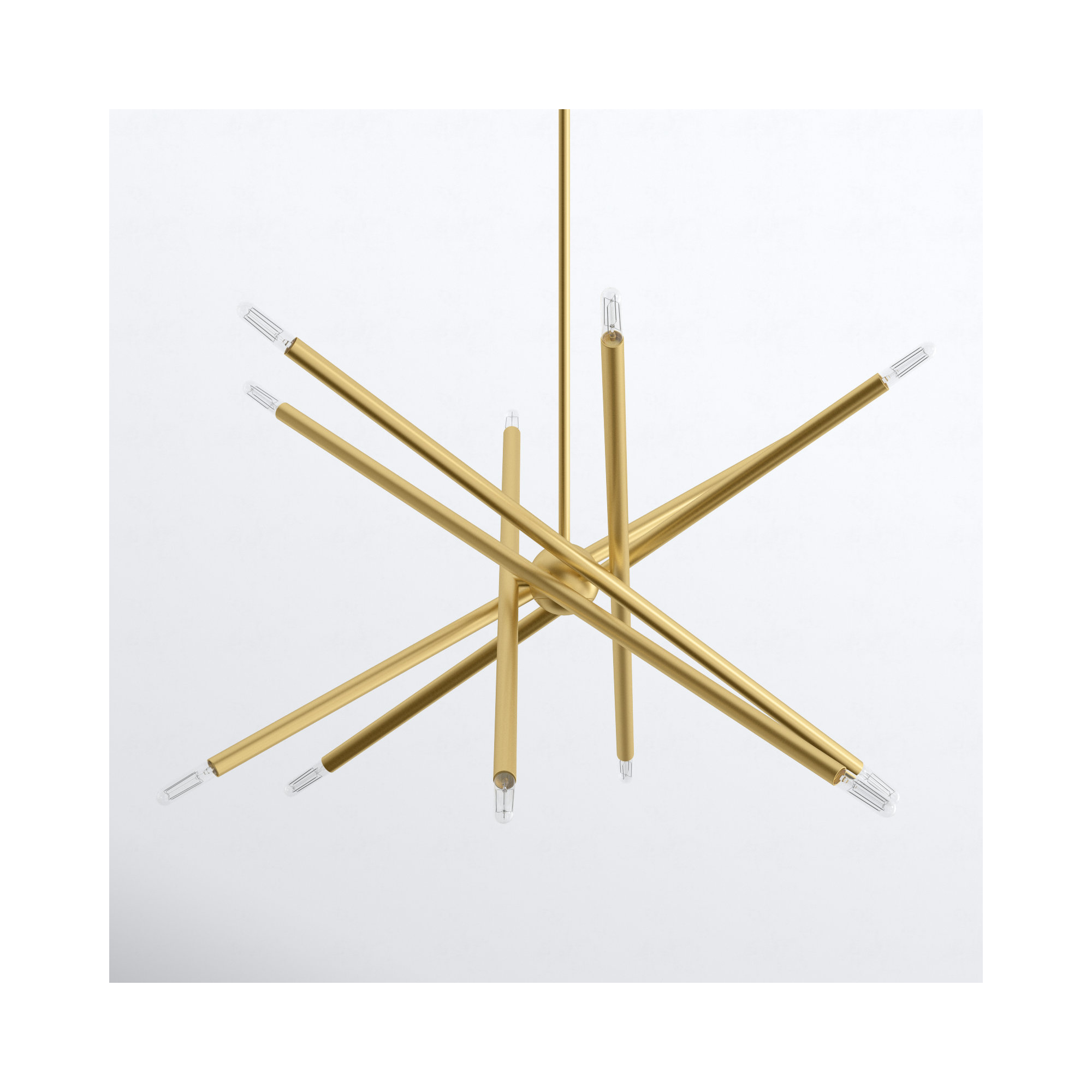 Poco 12 - Light Metal Dimmable Sputnik Chandelier, Satin Brass, 12