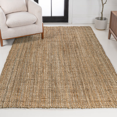 Tapis naturel en jute tissé à la main Kaileen