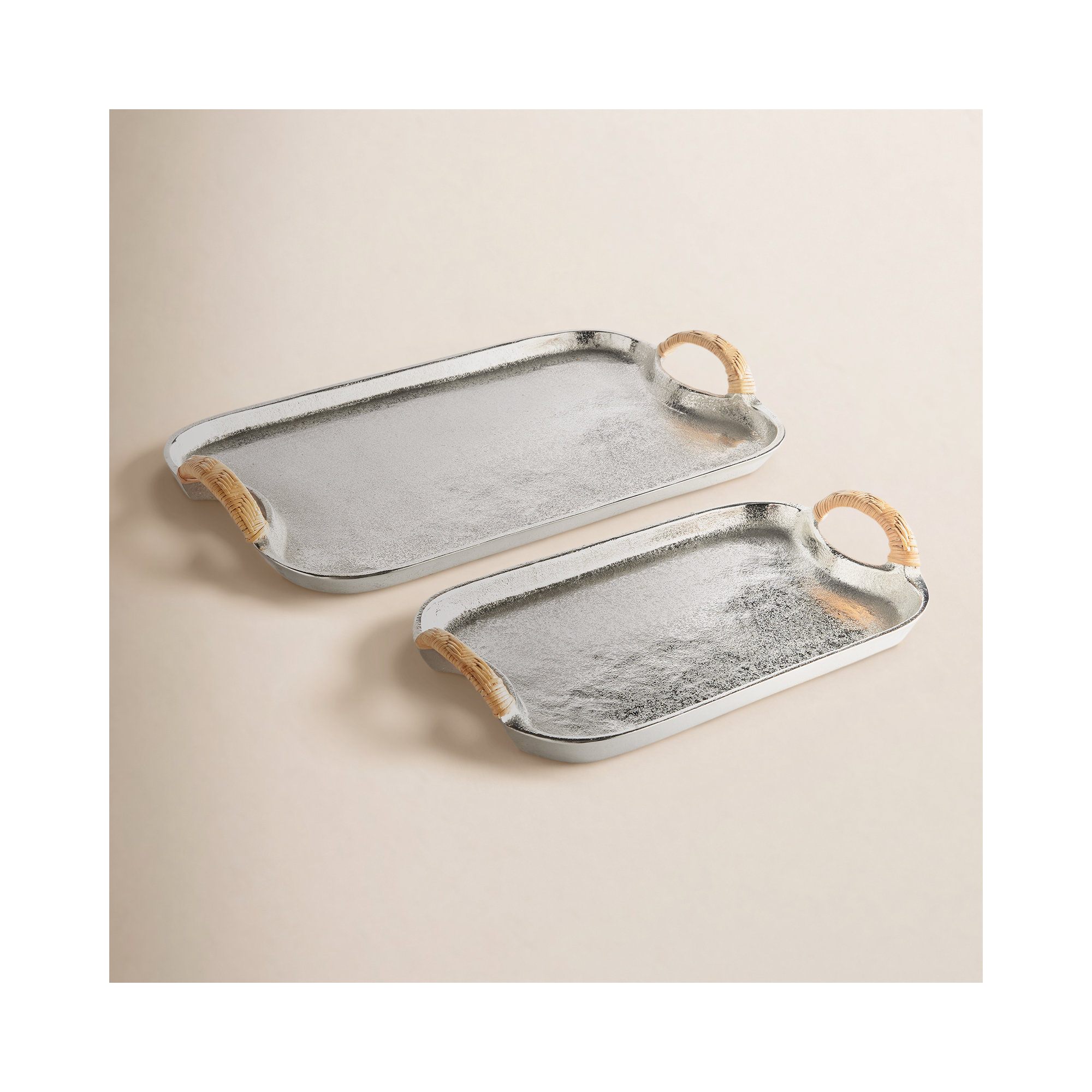 Hobbs Aluminum Tray - Set of 2, 14.5'' W x 7.5'' D x 1" H,  Vanity,  Rectangle