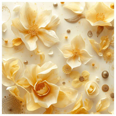 Couvre-lit matelassé à fleurs dorées en papier toutes tailles