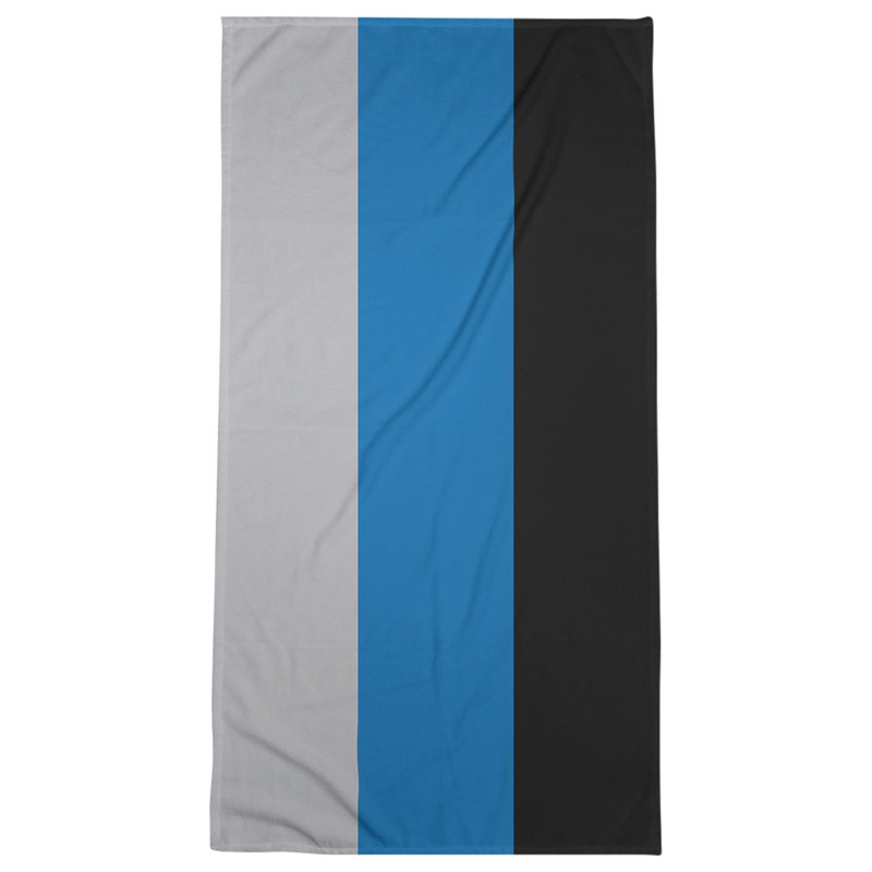 Cotton Blend Lightweight Bath Towel, Silver/Blue/Black