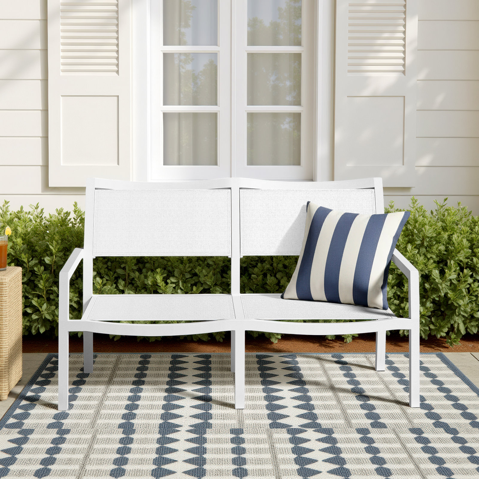 Naples 56'' Wide Rectangle Aluminum Loveseat