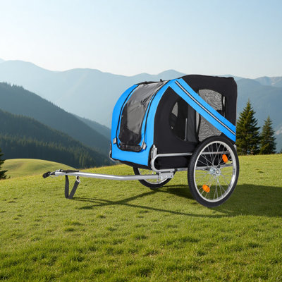Grande remorque à vélo pliante pour chiens - transporteur tout-terrain d'une capacité de 66 lb, structure en acier durable pour le cyclisme