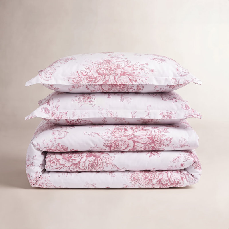 Ayami Satin Toile Duvet Cover, Mauve, Full Duvet Set + 1 Sham