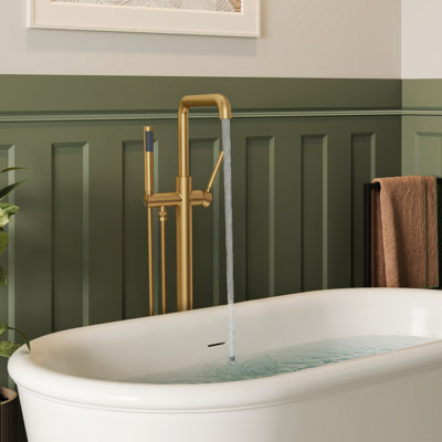 Single Handle Freestanding Tub Filler with Diverter