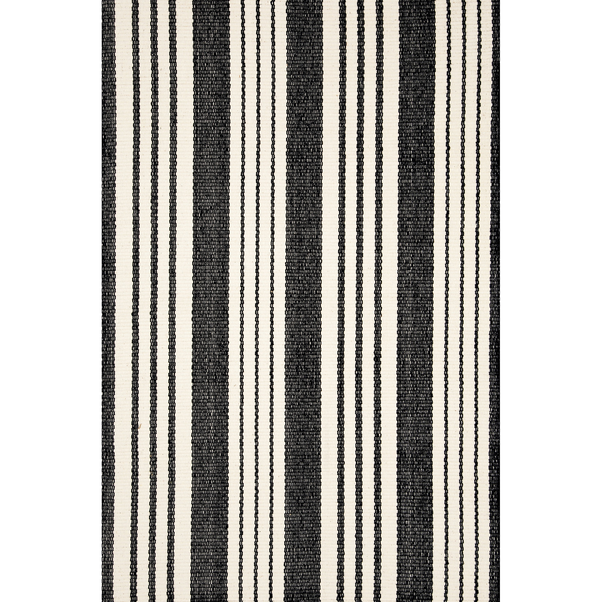 Birmingham Black Handwoven Indoor/Outdoor Rug, Rectangle 5' x 8'