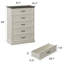 Modern 5 White Drawer Dresser, 44" H Tall Chest for Bedroom,Anti-Tip Device-114246993
