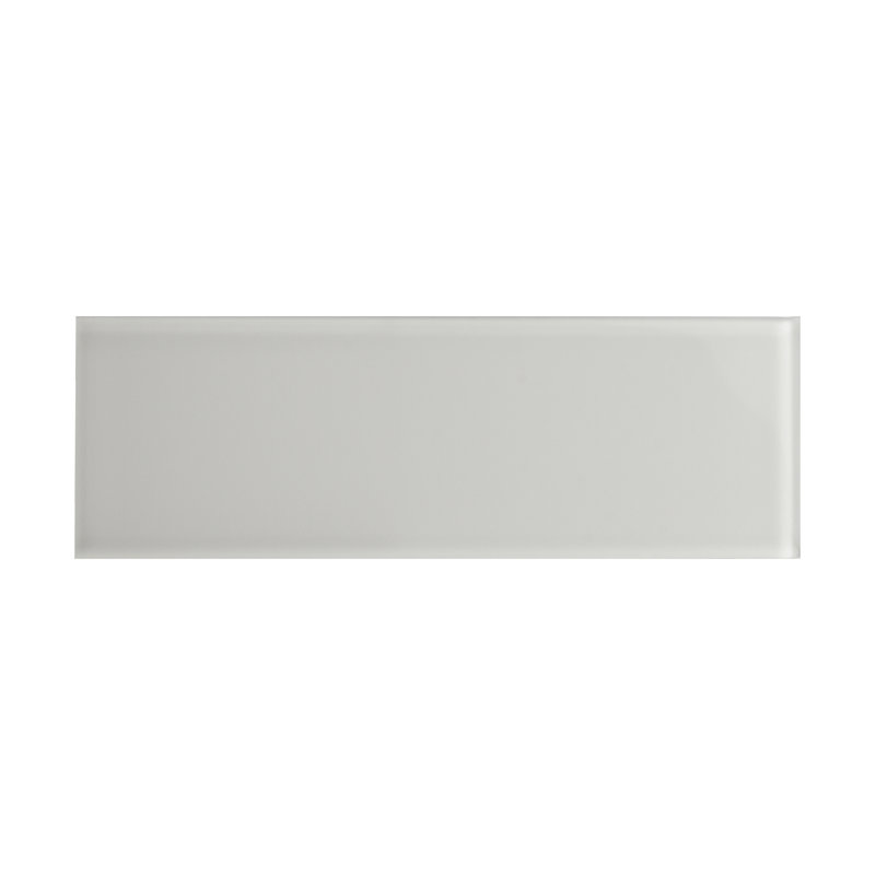 3" x 9" Glass Subway Tile, Light Gray