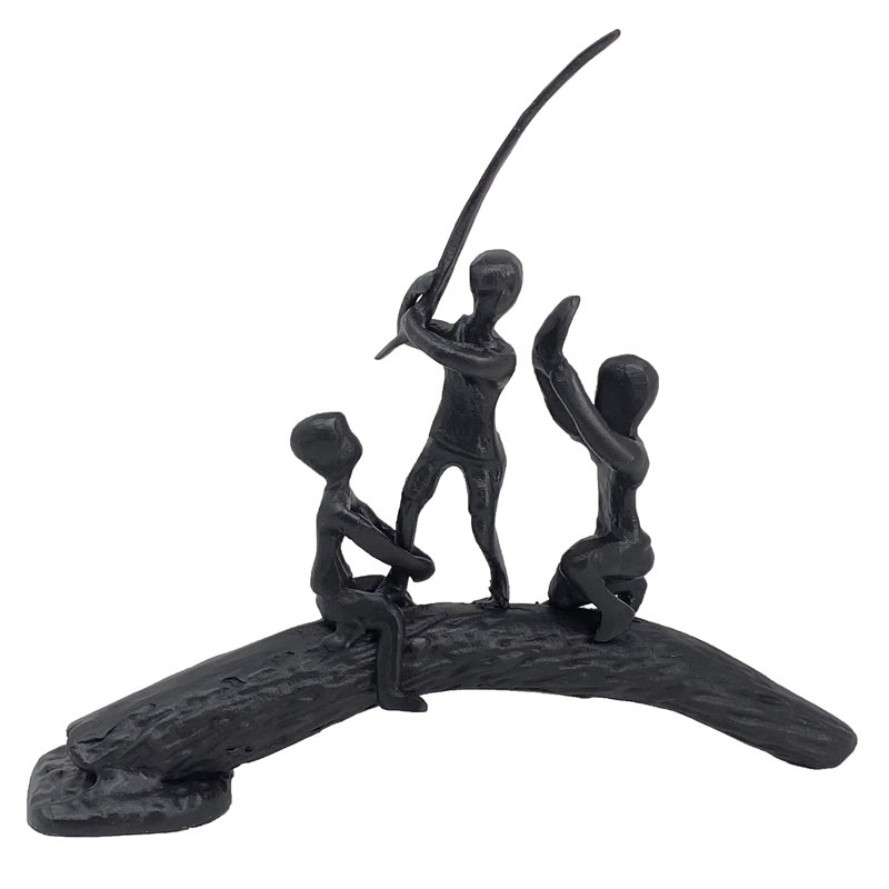 HUCKLEBERRY BOYS Iron Figurine 19cm, Mocha