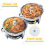 Stainless Steel Round Chafing Dish, Party Buffet Server, Buffet Accessory Warmers (set of 2)