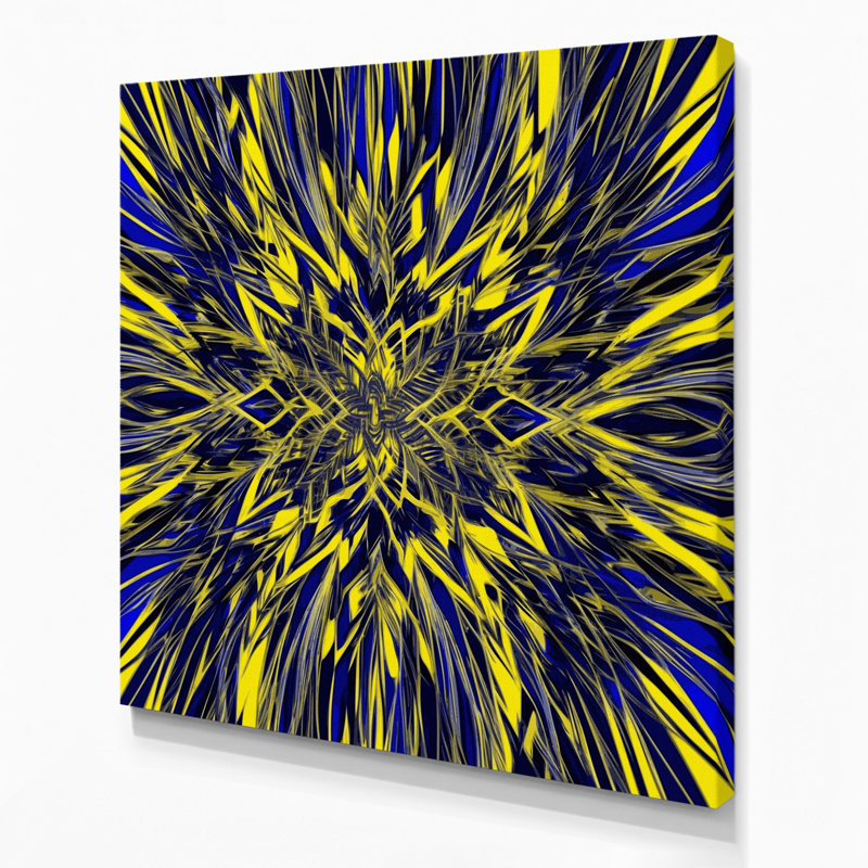 Art mural sur toile bleu op 17, H 32 po x l 32 po