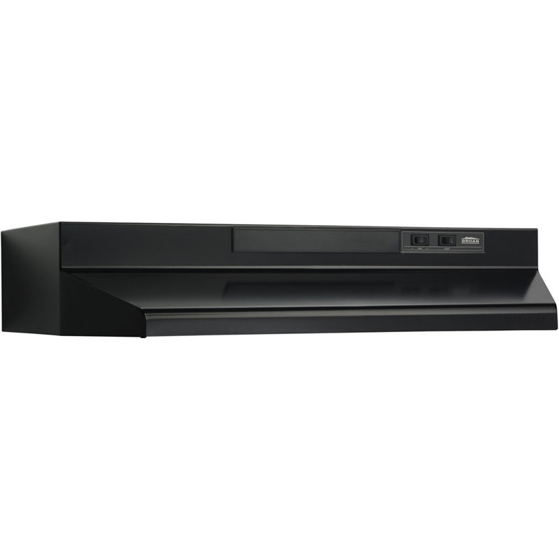 Broan NuTone 36" Steel Convertible Under Cabinet Range Hood with Mesh Filter, Black