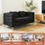 Canapé modulaire 60 pouces 2 places, canapé modulaire en tissu Comfort Teddy, assise douce avec 2 coussins pour le salon, la chambre à coucher, le bureau, noir-1528907932