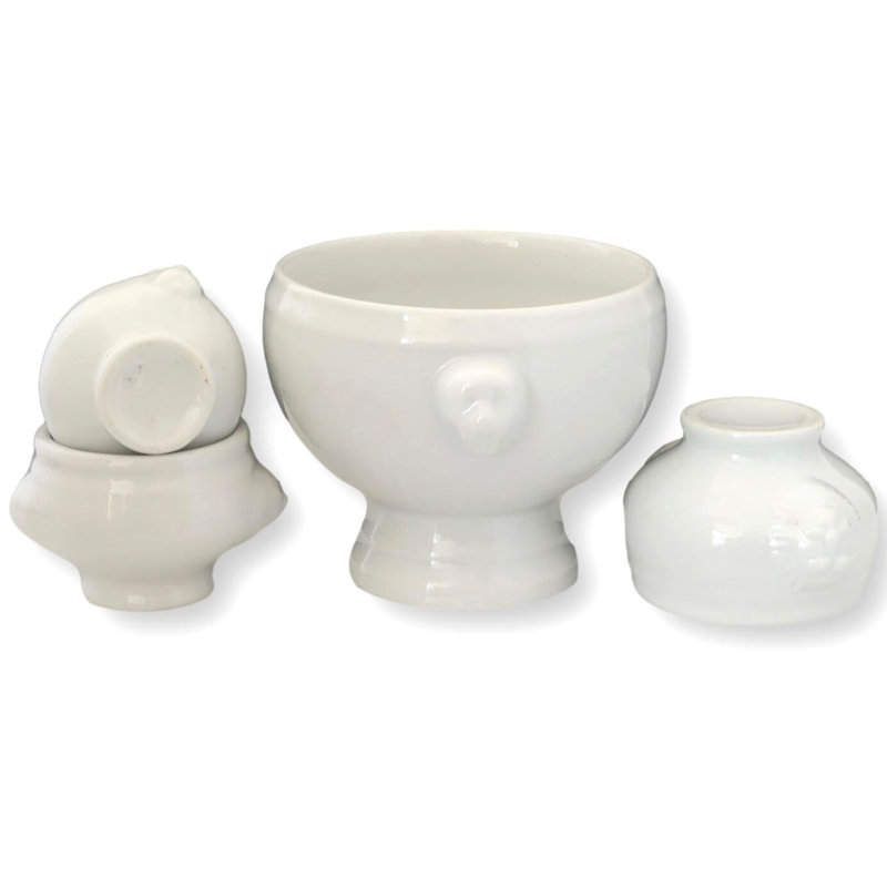 Bols en mélange de lion en porcelaine française rétro, 4 pièces