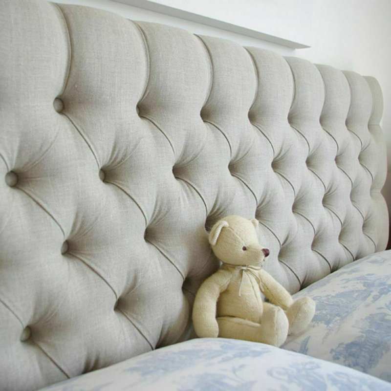 Ono Upholstered Chenille Headboard, Small Single (2'6), Light Grey
