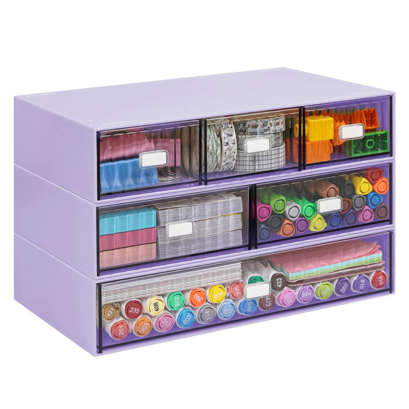 Cardae Plastic Desk Organiser, Purple
