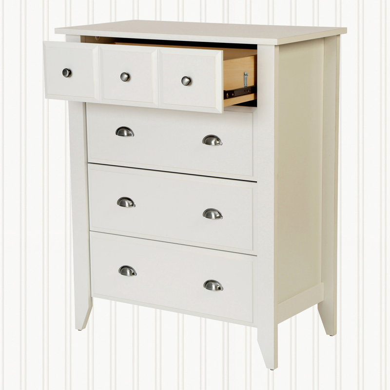 Commode à quatre tiroirs Deundray, Blanc doux