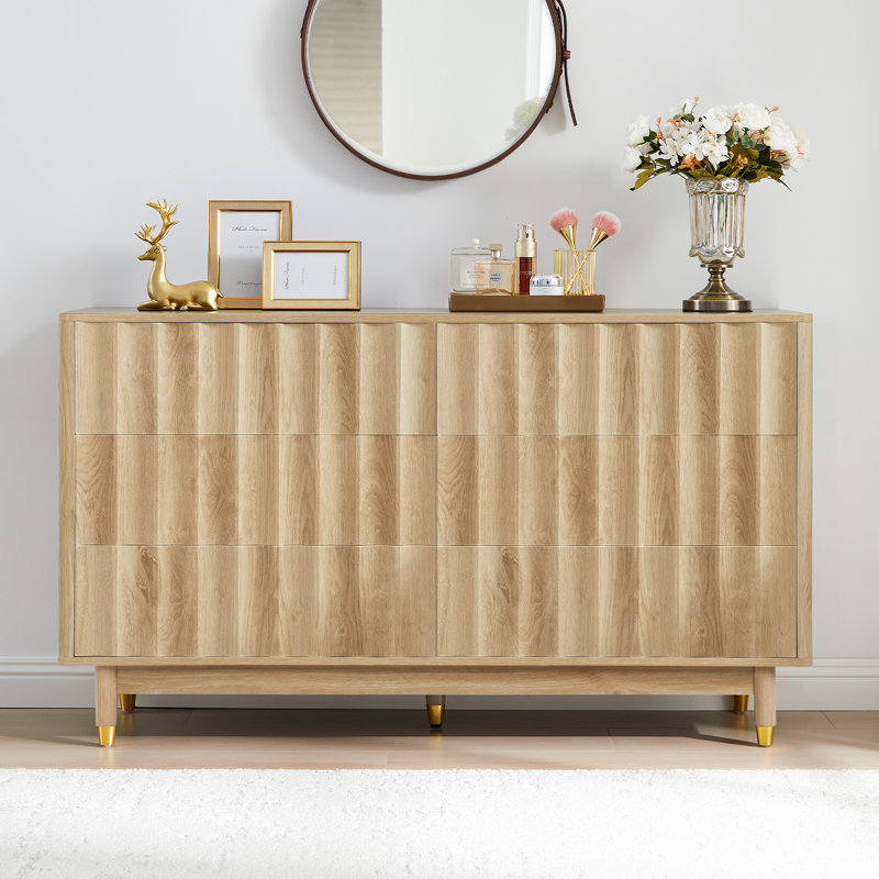 Silvena 6-Drawer Double Dresser (53.2" W), Yellow