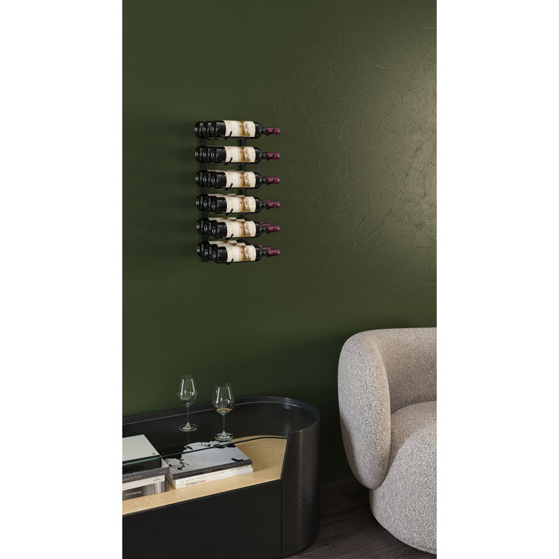 Support à vin mural en métal pour 18 bouteilles Indurial - bronze de 24 po de hauteur, 24"H x 13"W x 24"D, Métal industriel