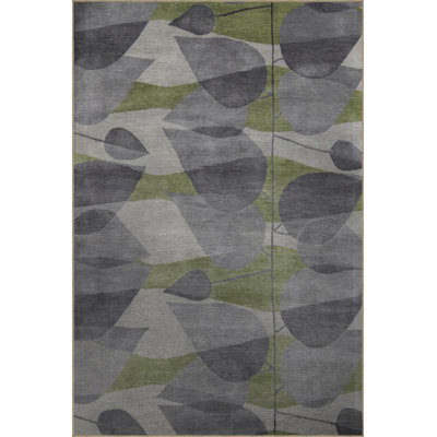 Tapis décoratif moderne à motif géométrique abstrait gris et gris