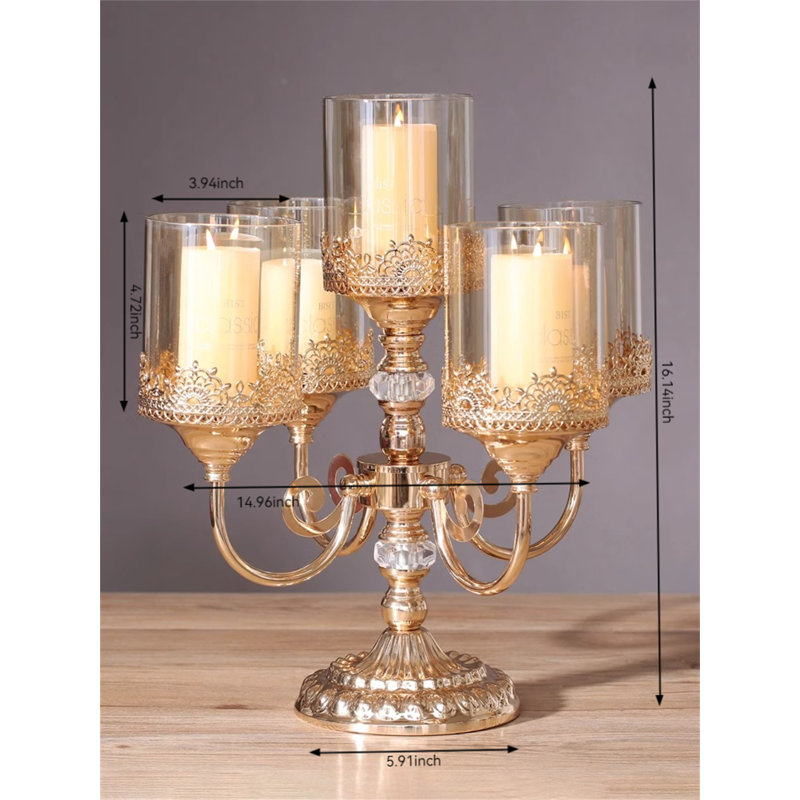 16.14'' H Metal Tabletop Candlestick