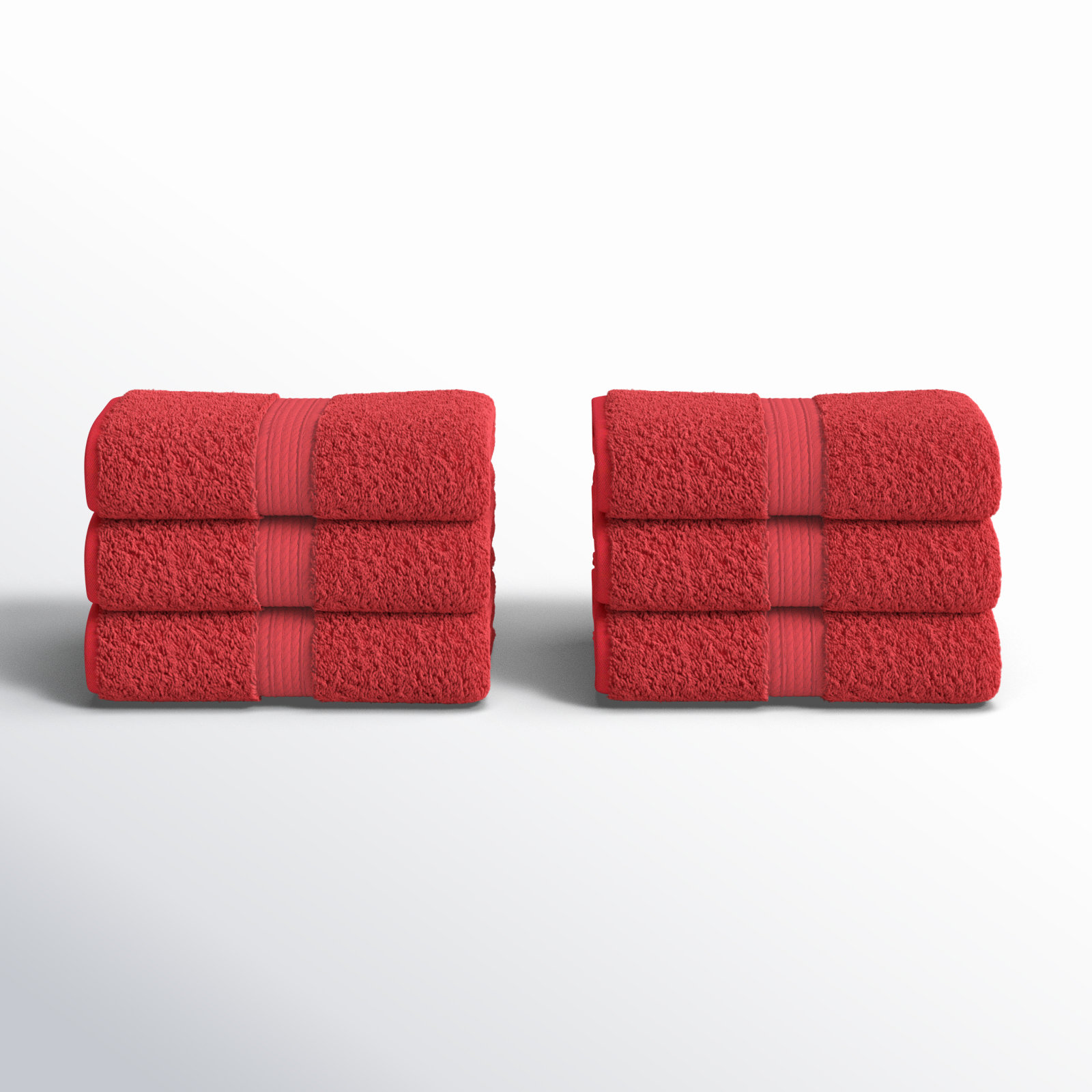 Egyptian Cotton Washcloth Set, Red, Washcloth - 6 Pack