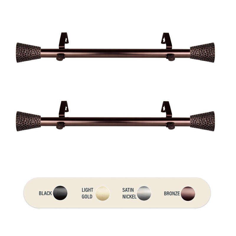 Tringle à rideaux simple réglable de 12 à 20 po, Bronze