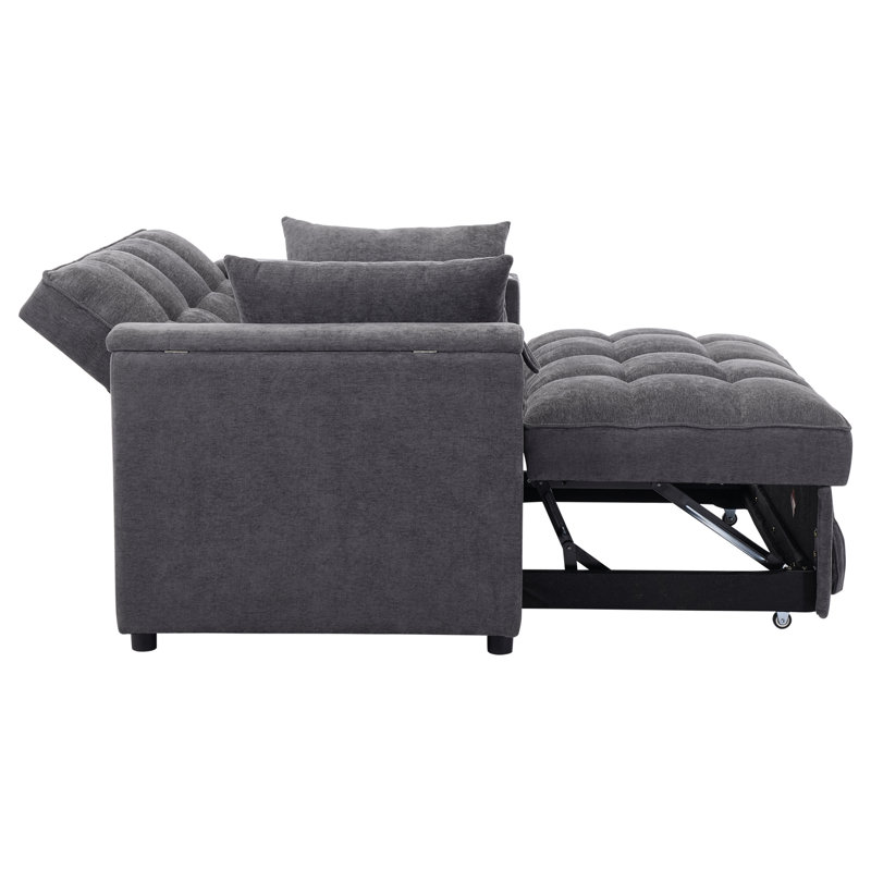 2 Seater Fabric Sofa Bed, Grey