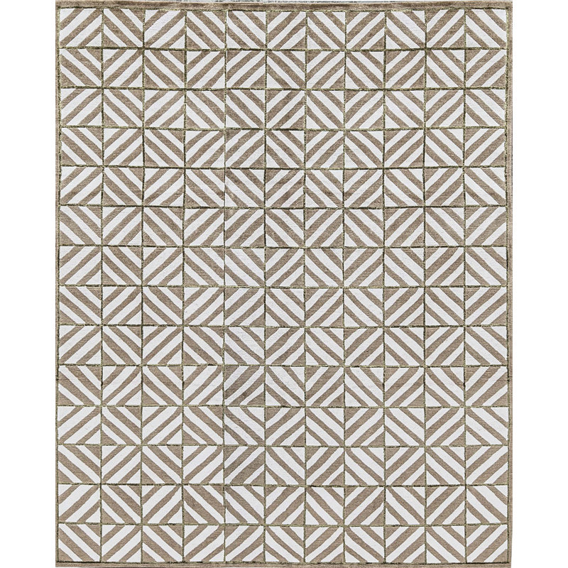 Tapis beige noué à la main de haute qualité