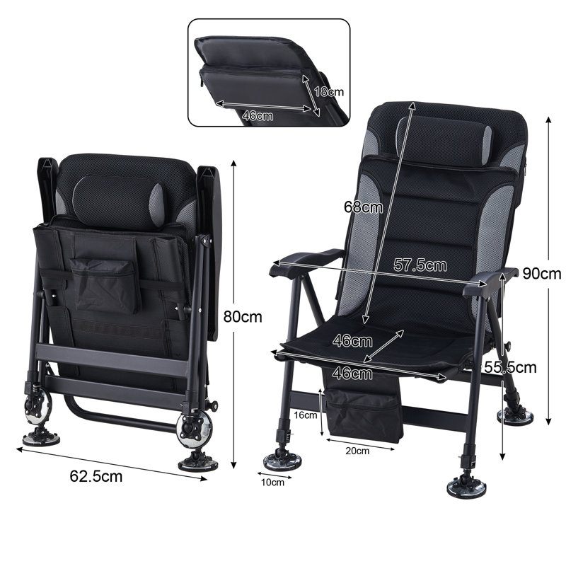 Camay Folding Camping Chair, Grey/Black