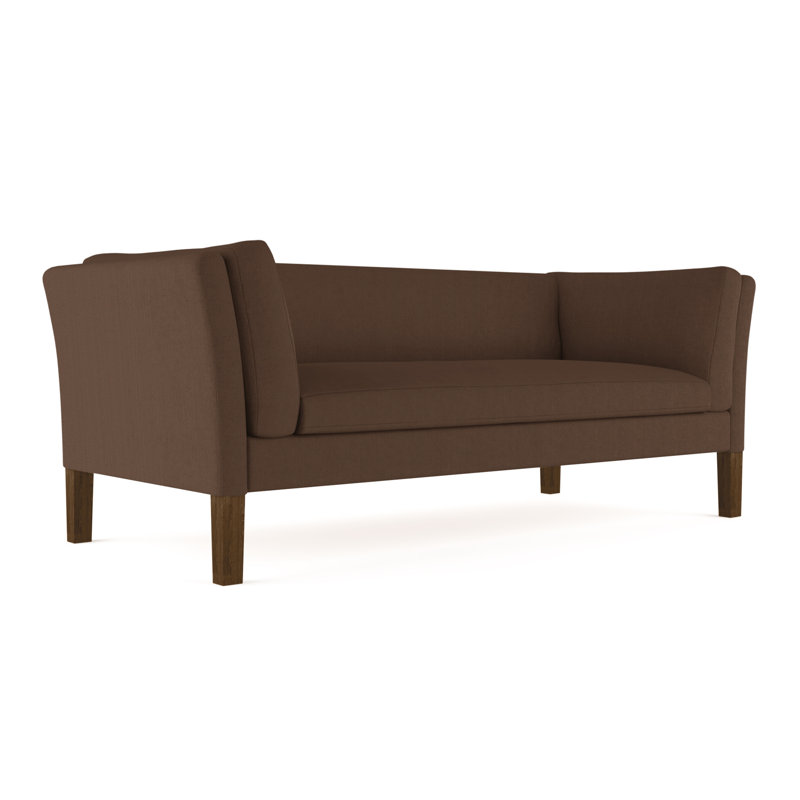 Canapé Charlton, H 31 po x l 96 po x P 40 po, Lin tissé à la boîte chocolat, Patiné
