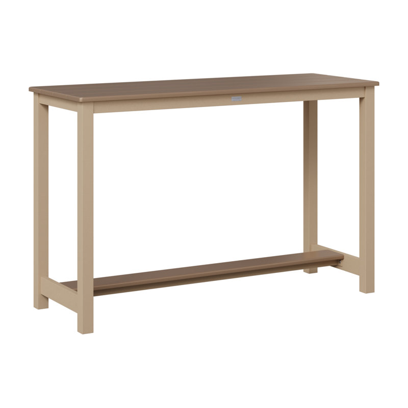Balcony Outdoor Bar Table, Hammered Top Bronze, 38.5" H x 60" W x 22" D, Sahara Speckle