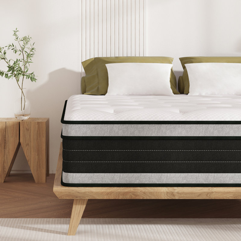 12" Medium Firm Hybrid Mattress with Gel Memory Foam Pillow Top, King
