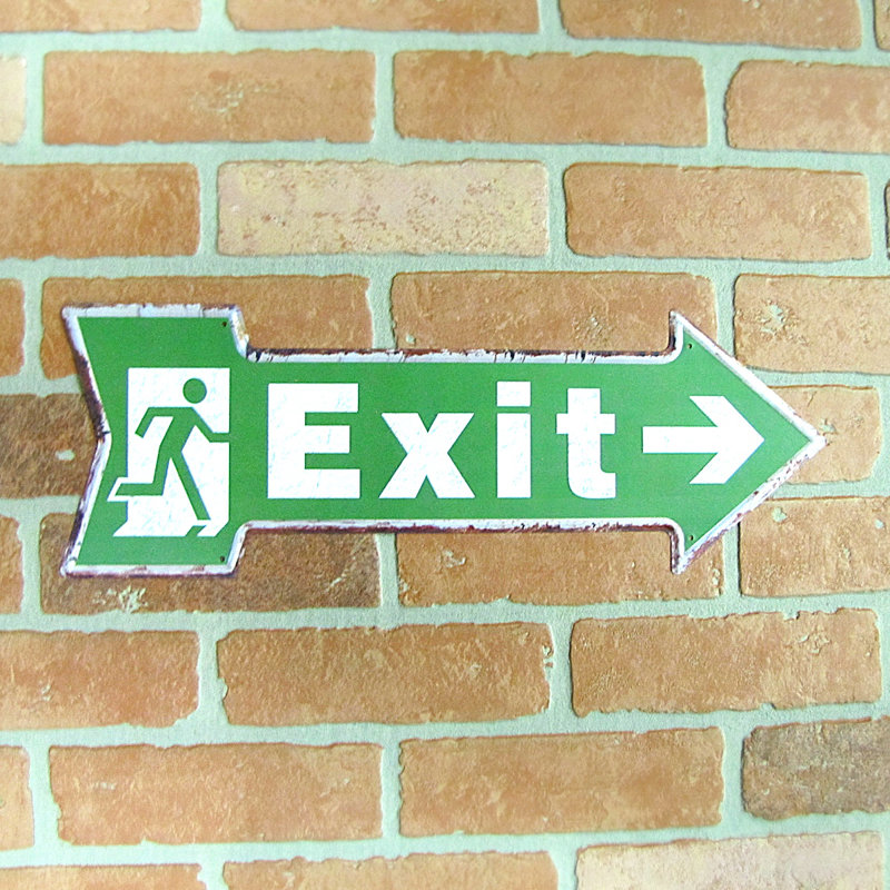 Metal Emergency Fire Exit Arrow Sign