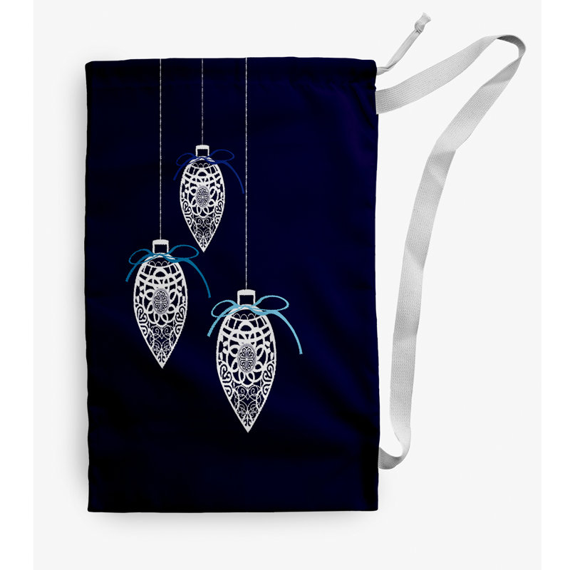 Sac à linge Filagree Ornaments Christmas, Petit (H 29 po x l 18 po), Bleu