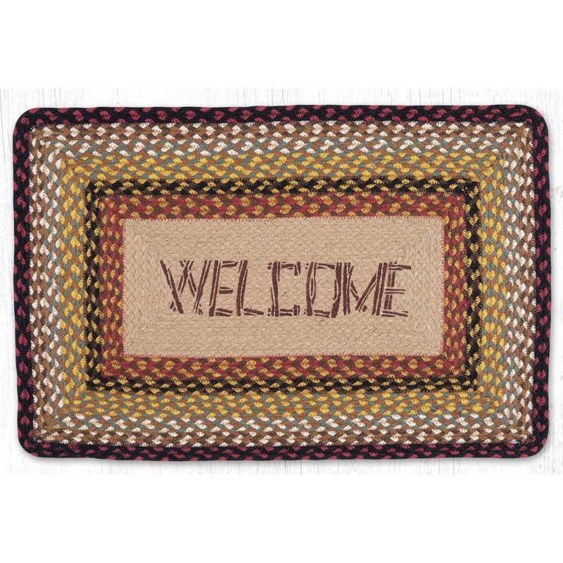  Tapis d'entrée en jute Welcome Oblong