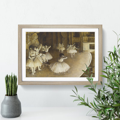 Ballet Rehearsal on Stage by Edgar Degas - Picture Frame Painting
