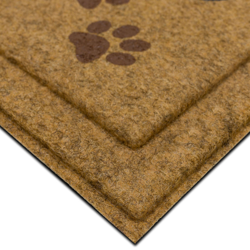 Paw Prints Home Multicolor Novelty Weather Resistant Door Mat