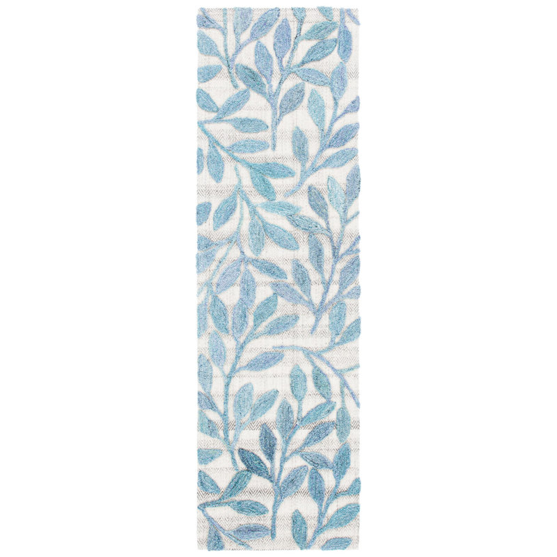 Tapis floral touffeté à la main Blakesburg, Tapis de couloir 2 pi 3 po x 8 pi
