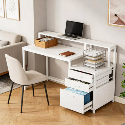 Bureau d'écriture robuste, bureau spacieux, bureau d'ordinateur à deux niveaux