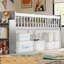 Structure de lit avec tablette de rangement, lit en bois avec glissoire et échelle, garde-corps-1688933922