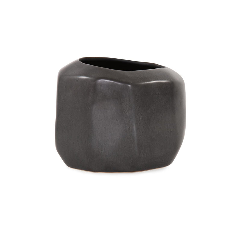Vase gris Alamo - moyen, H 5 po x l 8,5 po x P 6,25 po