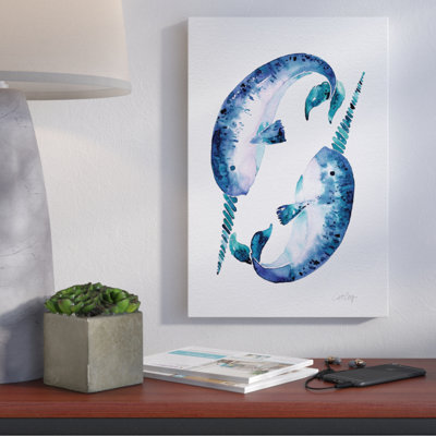 « blue narwhals », impression sur toile